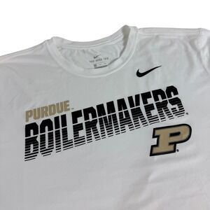 Nike Purdue Boilermakers Dri-FIT Long Sleeve‎ T-Shirt XXL White Gold Black